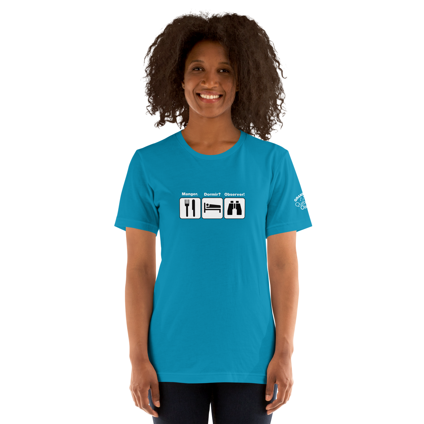 T-shirt unisexe Grand Défi Manger. Dormir? Observer!
