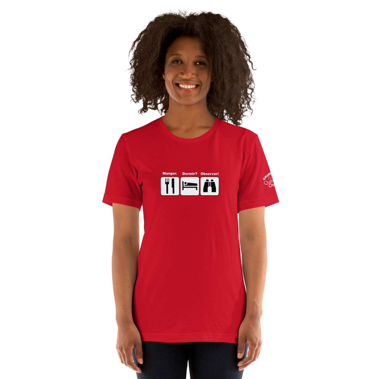 T-shirt unisexe Grand Défi Manger. Dormir? Observer!